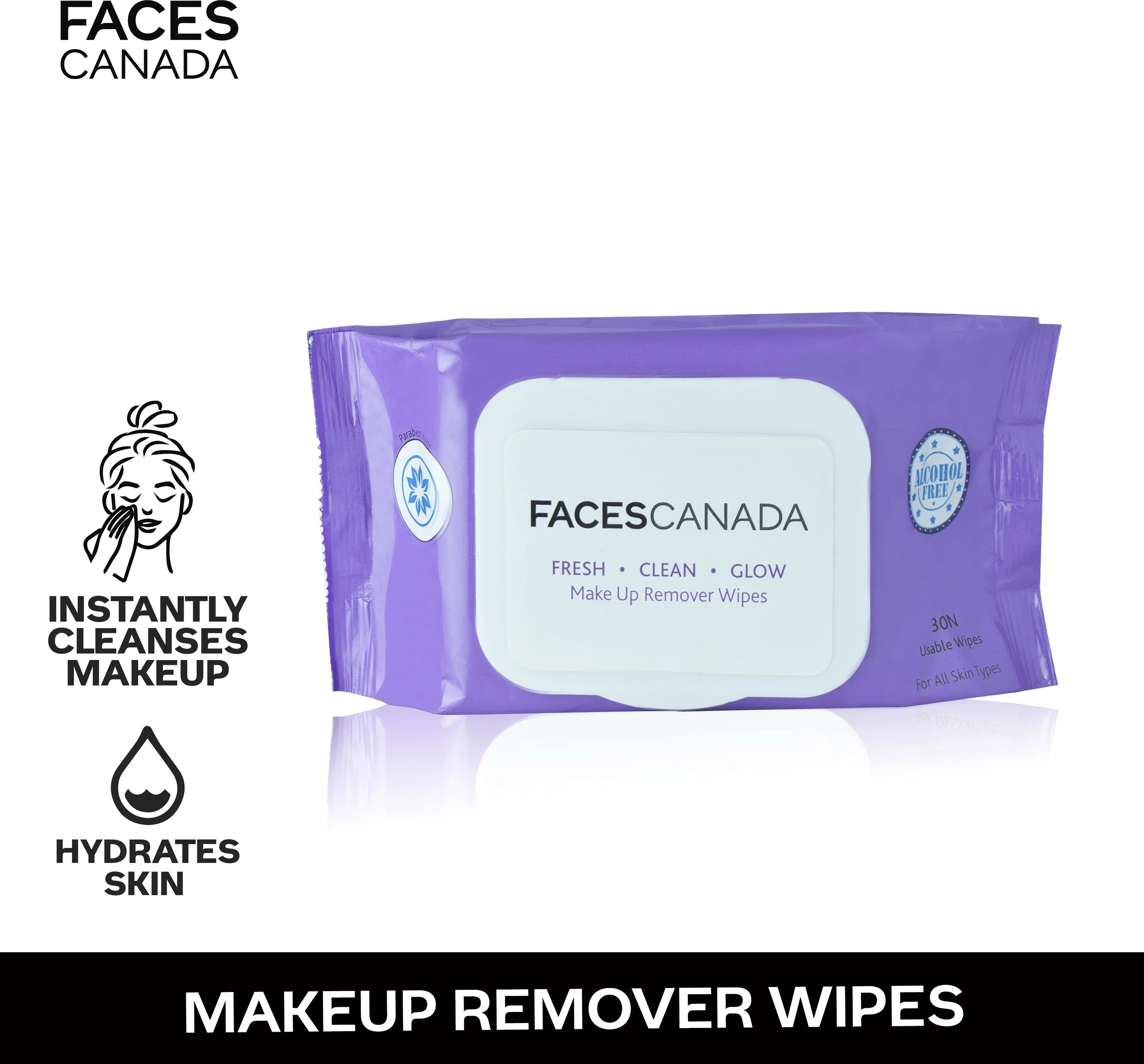 FACES CANADA Fresh Clean Glow Makeup Remover Wipes Makeup Remover