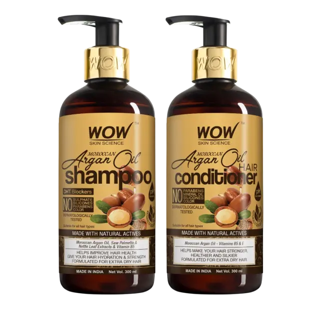 Moroccan Argan Oil Shampoo + Moroccan Argan Oil Conditioner - 600 ml Nourish | Strengthen | Revitalize