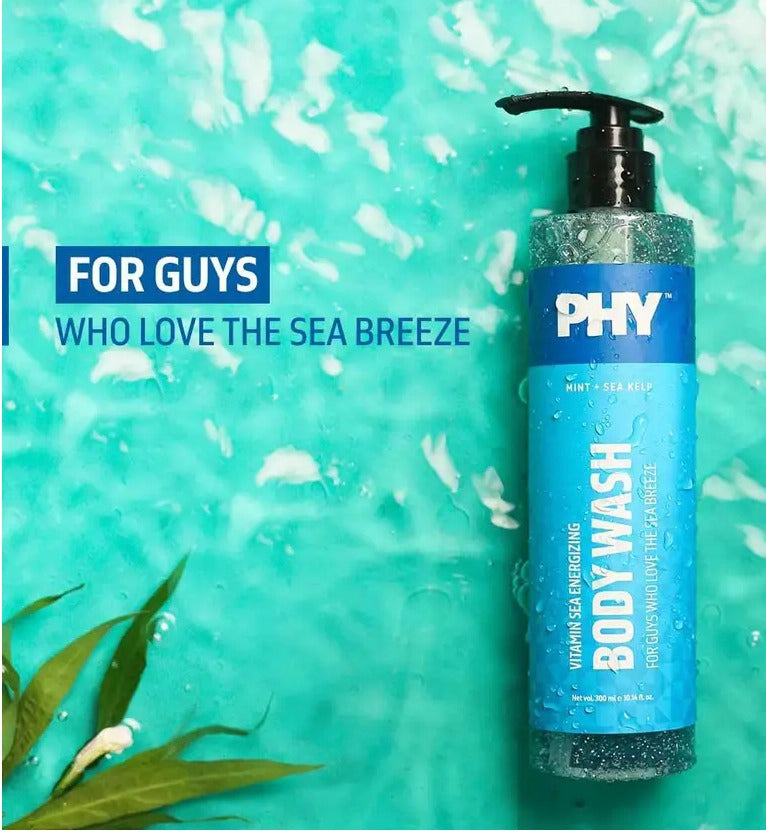 Phy Vitamin Sea Energizing Body Wash | With Refreshing Mint & Hydrating Sea Kelp | Non-Drying Cleansing Formulation, No Sulphates, Parabens & Silicones  (300 ml)