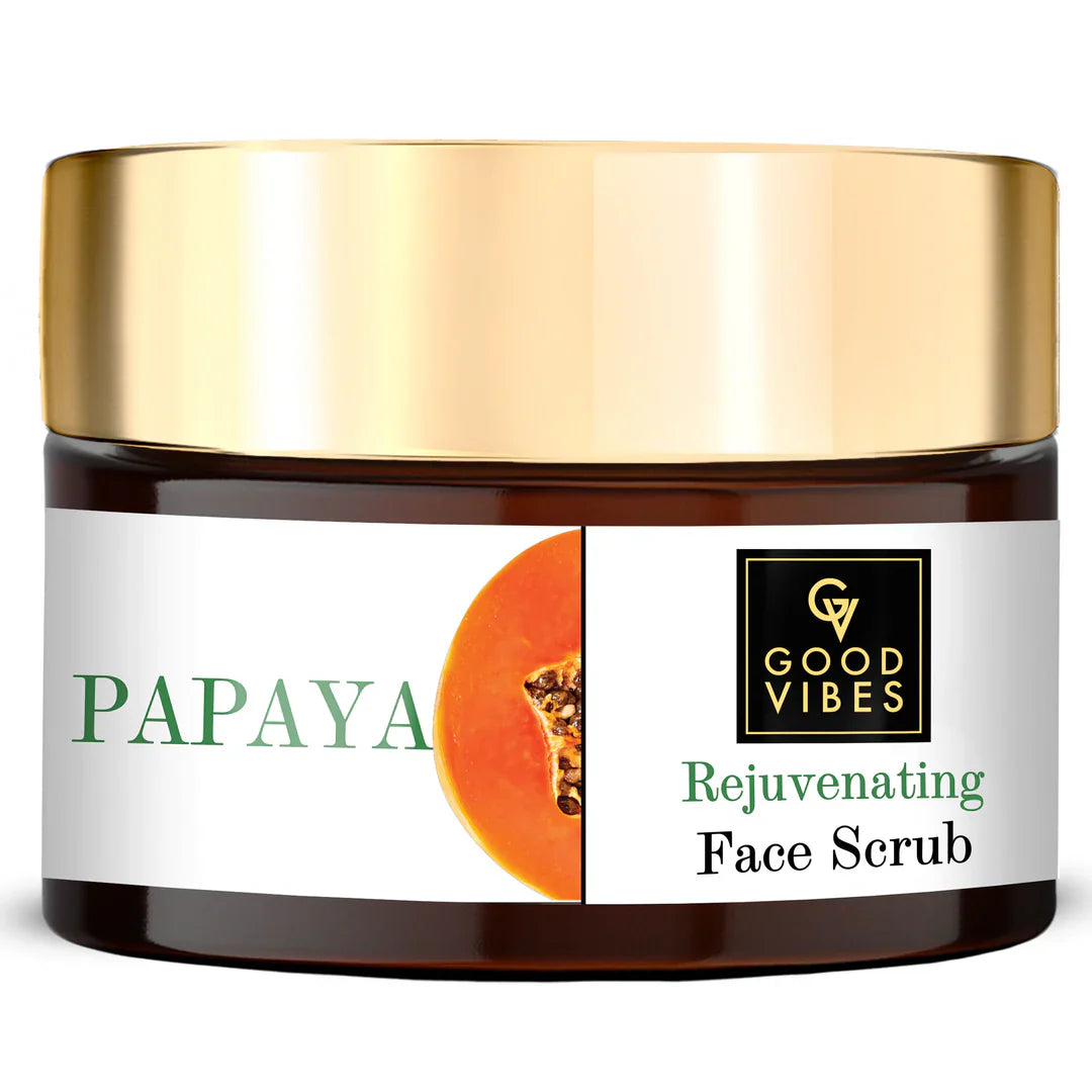 Papaya Rejuvenating Face Scrub l Good Vibes Brand!