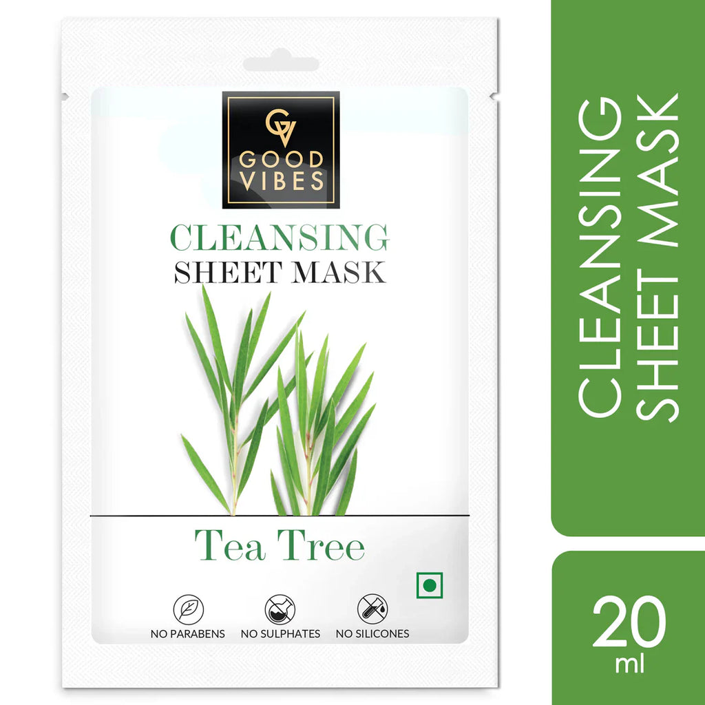 Tea Tree Cleansing Sheet Mask Lightweight Hydrating Moisturizing Softening Face Serum Sheet Mask
