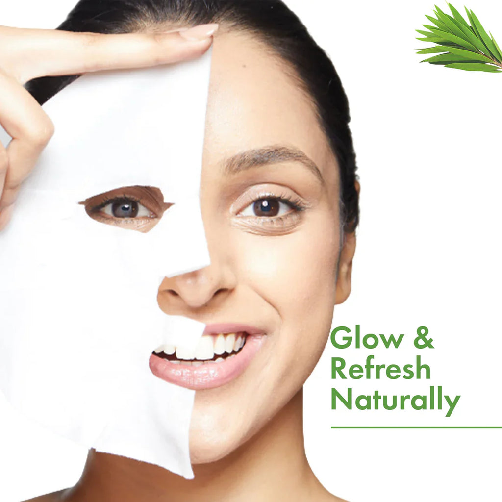 Tea Tree Cleansing Sheet Mask Lightweight Hydrating Moisturizing Softening Face Serum Sheet Mask