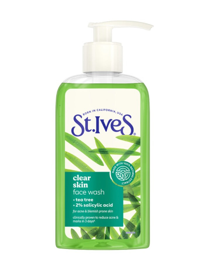 St. Ives Clear Face Wash with Tea Tree & 2% Salicylic Acid for Acne Prone Skin - 190g