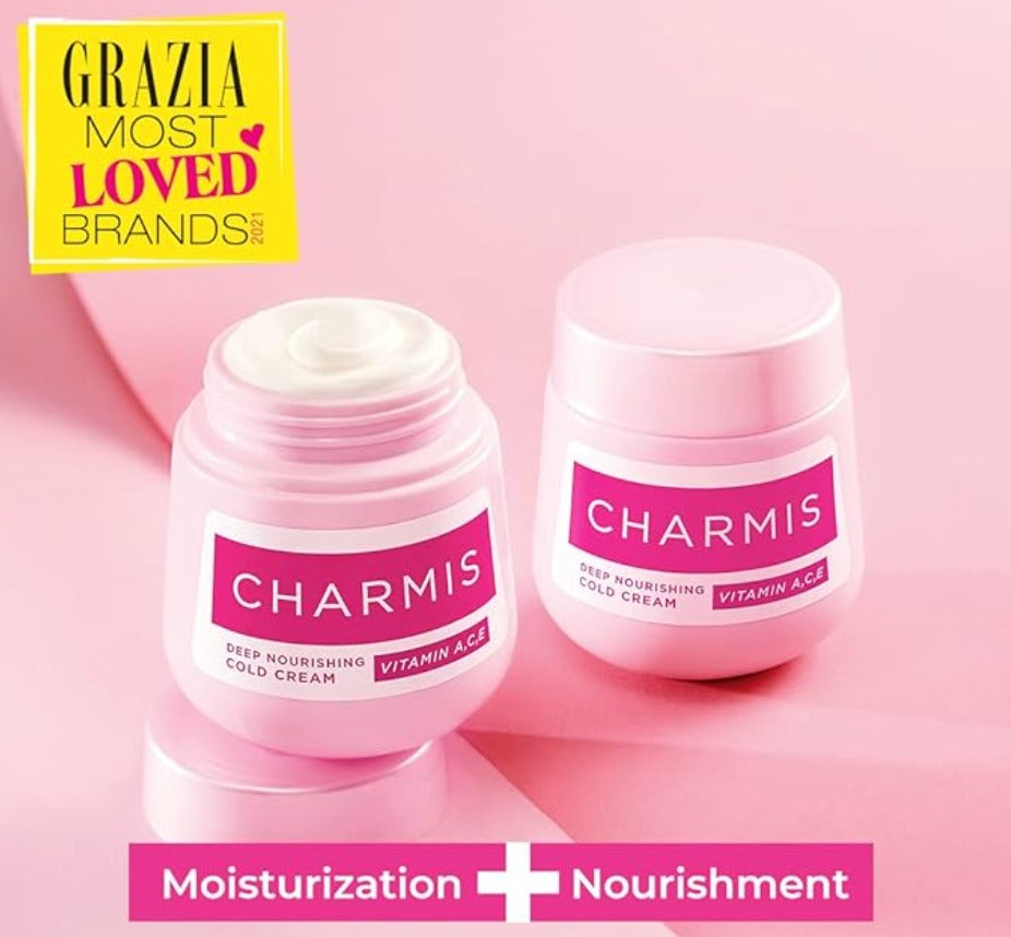 Charmis Deep Nourishing Cold Cream with Vitamin A, C, E, 100ml, for Glowing and Moisturized Skin, for All Skin Types