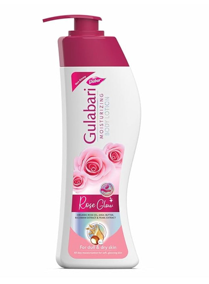 Dabur Gulabari Moisturizing Body Lotion - 200ml For Dry & Dull Skin, Made with 100% Organic Rose Oil, Dermatologically Tested and Paraben Free