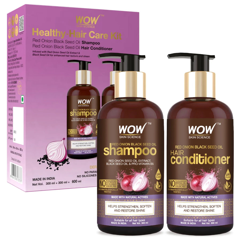 Wow Skin Science Onion Oil Shampoo & Conditioner Kit -600ML
