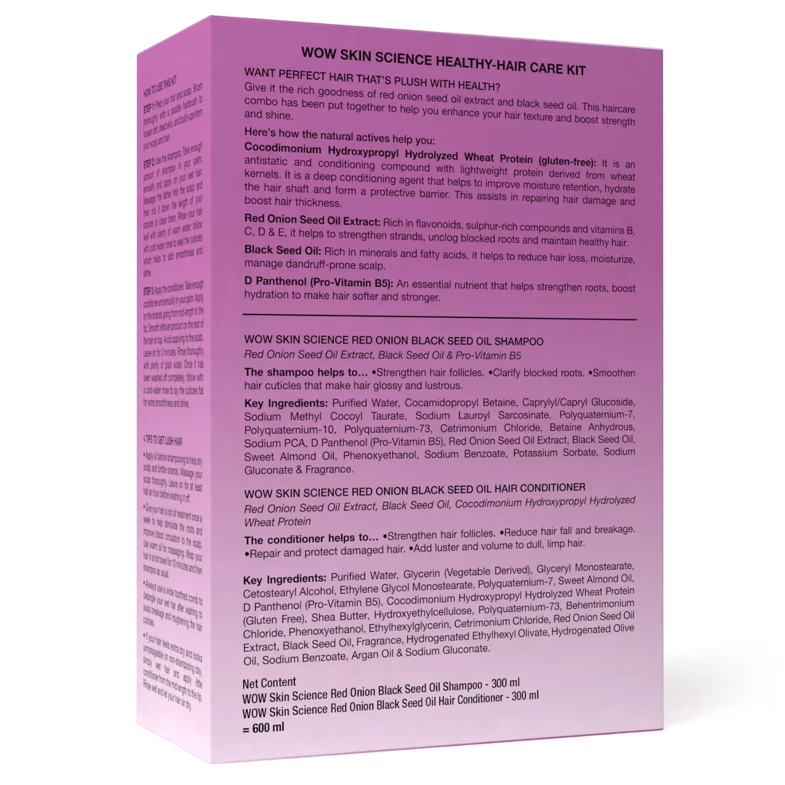 Wow Skin Science Onion Oil Shampoo & Conditioner Kit -600ML
